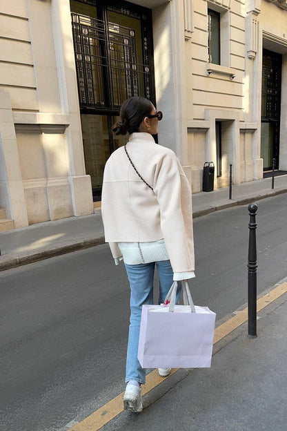 Chaqueta de manga larga con cuello en V