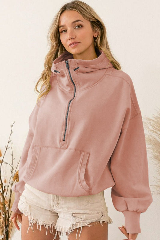 Chaqueta ligera con capucha y bolsillos de helecho - Crepe